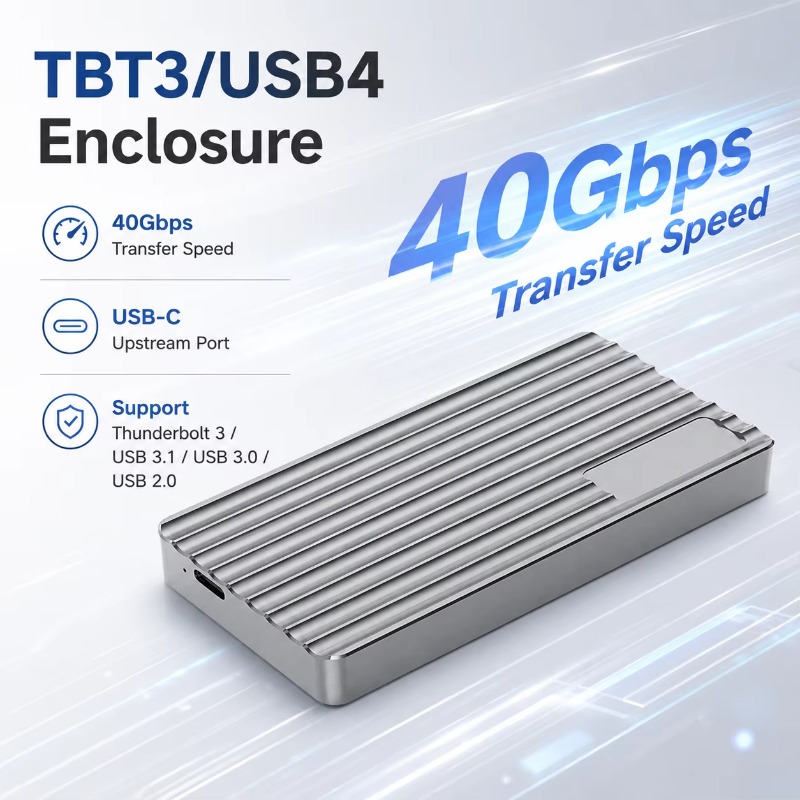 Usb4 40Gbps External Ssd 8Tb - Box esterno portatile in alluminio per