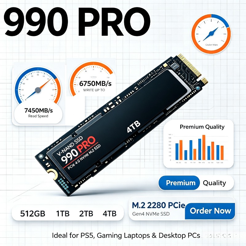 Pcie 4.0 4Tb 2280 Ssd 7450Mbps - SSD Originale 990 PRO – 512GB/1TB/2TB/4TB,