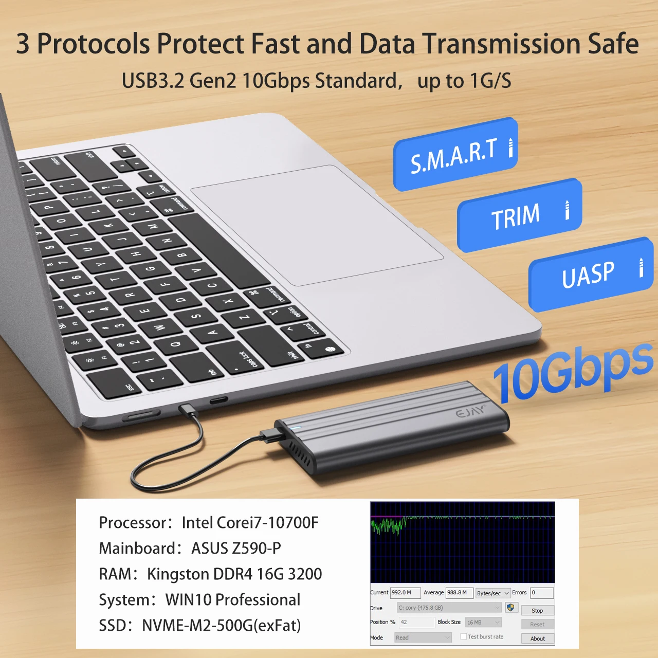 EJAY Case SSD NVMe M.2 10Gbps, - 8Tb M2 Nvme Ssd recensione e prezzo